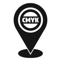 Cmyk service location icon simple vector. Digital print vector