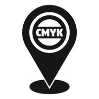 Cmyk service location icon simple vector. Digital print vector