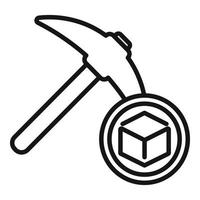 Crypto chain axe icon outline vector. Digital currency vector