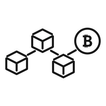 Crypto bitcoin icon outline vector. Block chain vector