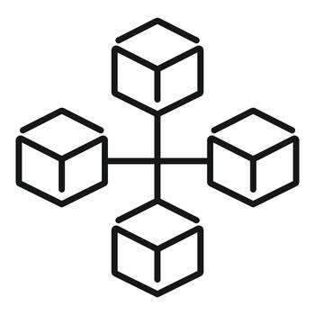 Cube matrix icon outline vector. Finance data vector