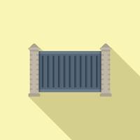 House automatic gate icon flat vector. Door security vector