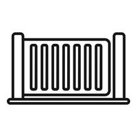 Closed gate icon outline vector. Automatic security vector