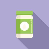 Sour cream jar icon flat vector. Food protein vector