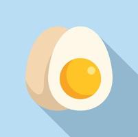 Boiled egg icon flat vector. Food protein vector