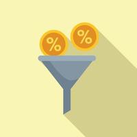 Business funnel icon flat vector. Digital research vector