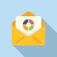 Mail research data icon flat vector. Digital business vector