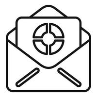 Mail research data icon outline vector. Digital business vector