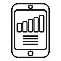 Tablet report icon outline vector. Business report vector