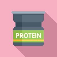 Protein glass icon flat vector. Food nutrient vector