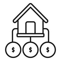 Secured finance home icon outline vector. Policy risk vector