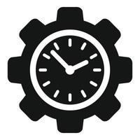 Gear clock icon simple vector. Delivery time vector