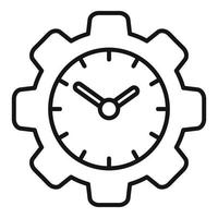 engranaje reloj icono contorno vector. entrega hora vector