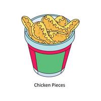 Chicken Pieces Vector Isometric Icons. Simple stock illustration stock
