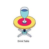 Drink Table Vector Isometric Icons. Simple stock illustration stock