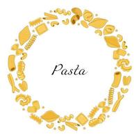 Pasta round frame isolated on white background. Vector graphics