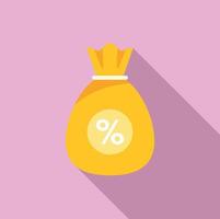 Money bag liability icon flat vector. Policy risk vector