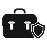 Secured bag icon simple vector. Business policy vector