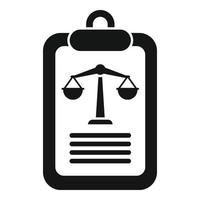 Judge balance icon simple vector. Policy risk vector