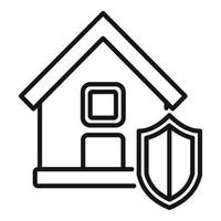 New house liability icon outline vector. Policy risk vector