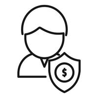 Secured person icon outline vector. Business risk vector