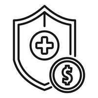 Secured money icon outline vector. Business money vector