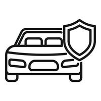 Secured new car icon outline vector. Business risk vector