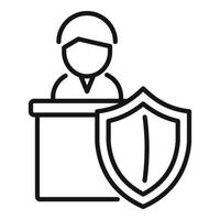 Secured speaker icon outline vector. Business policy vector