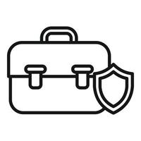 Secured bag icon outline vector. Business policy vector