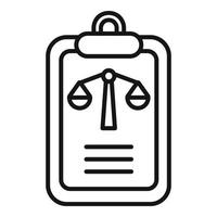 Judge balance icon outline vector. Policy risk vector