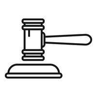 Judge gavel icon outline vector. Policy liability vector