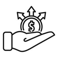 Secured money coin icon outline vector. Business risk vector