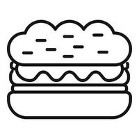 Kid sandwich icon outline vector. School food vector