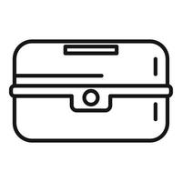 Food container icon outline vector. School lunch vector