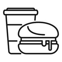 Drink burger time icon outline vector. Food lunch vector