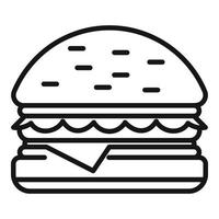 Burger food icon outline vector. Lunch box vector