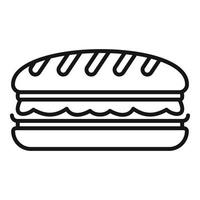 Burger snack icon outline vector. Healthy fruit vector