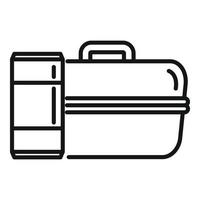 Lunch box icon outline vector. School food vector