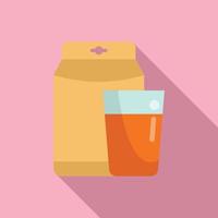 Juice drink icon flat vector. Food lunch vector