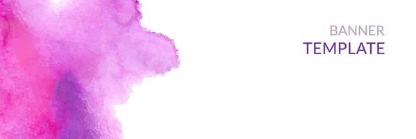 Watercolor horizontal banner. Abstract headers with purple blots. vector
