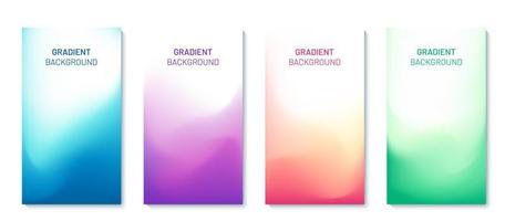 Set of brochure or flyer covers template, with blurry gradient background in pastel tone. vector