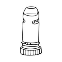 Doodle of asthma powder inhaler isolated on white background. Hand drawn vector illustration of personal asthma medicine.