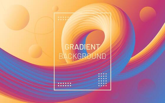 Abstract background with fluid gradient and ribbed shapes. Design template with space for your text. Vector Illustration.