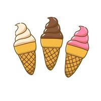 Ice cream cone vector illustration in cartoon style