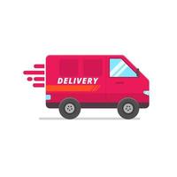 Delivery van vector illustration in flat style isolated on white background