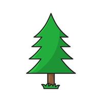 Pine tree icon in colorful style vector