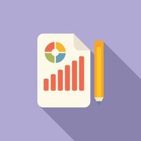 Business report icon flat vector. Computer data vector