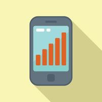 Smartphone data icon flat vector. Business report vector