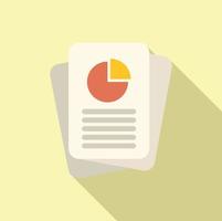 Paper data icon flat vector. Business document vector