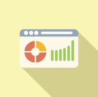 Web chart icon flat vector. Finance file vector